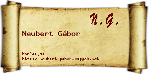 Neubert Gábor névjegykártya